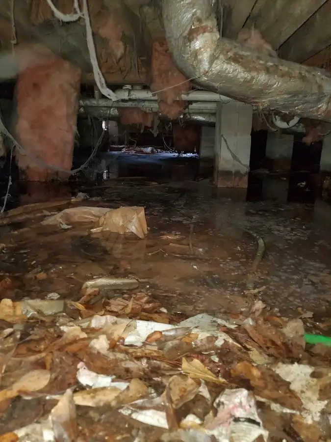 Crawl space flood assessment for Commercial Water Damage Restoration in Breaux Bridge